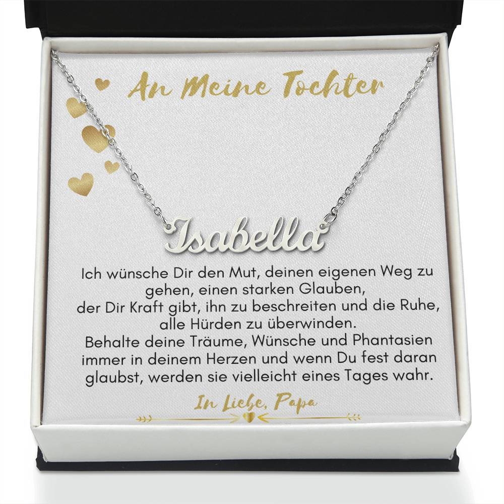 An Meine Tochter –  Behalte Deine Träume – Custom Name Necklace