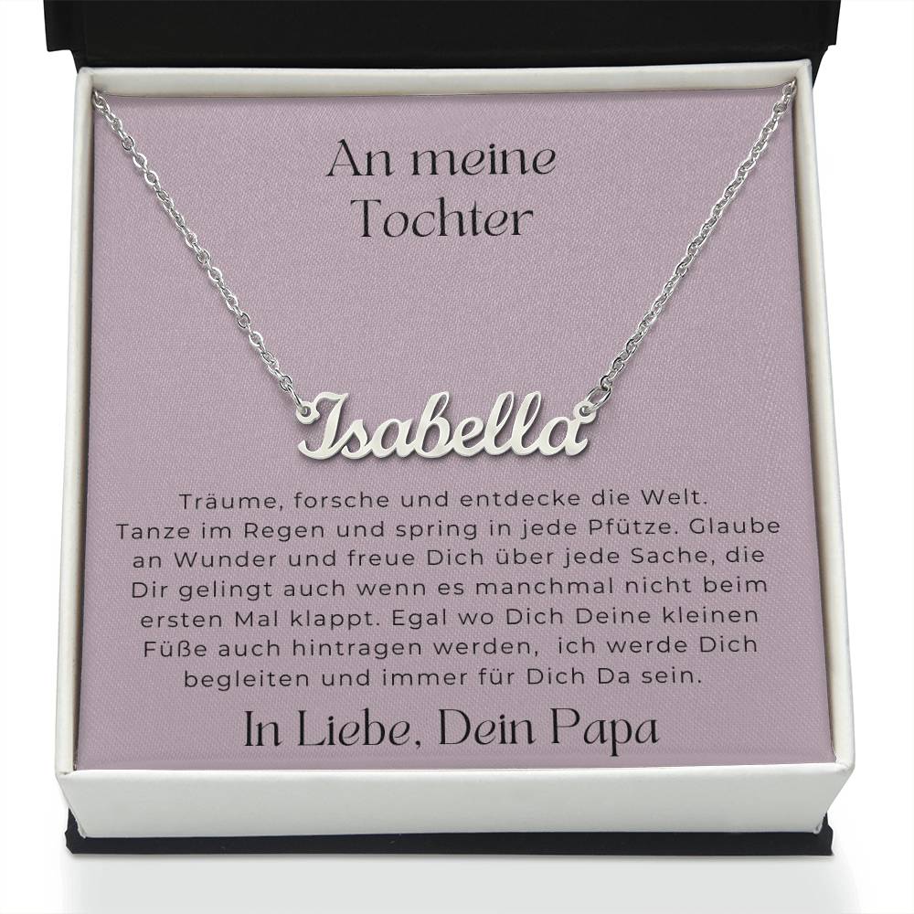 An Meine Tochter - Träume, Forsche Und Entdecke Die Welt - Custom Name Necklace