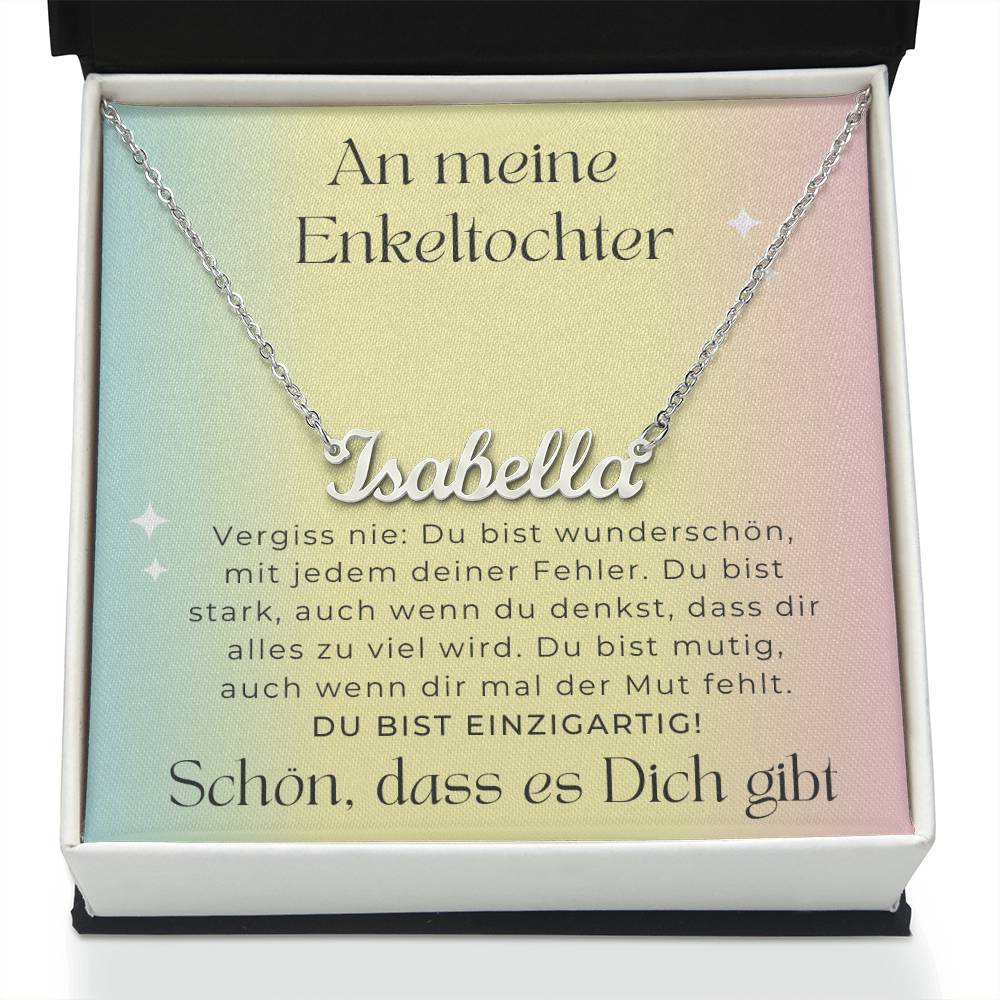 An Mein Enkeltochter - Du Bist Einzigartig - Personalisierte Namenskette