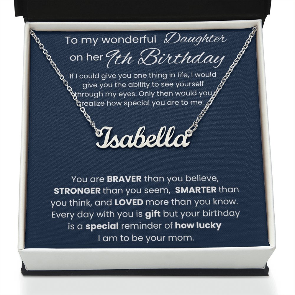 9th Birthday Necklace Gift - Custom Name Necklace
