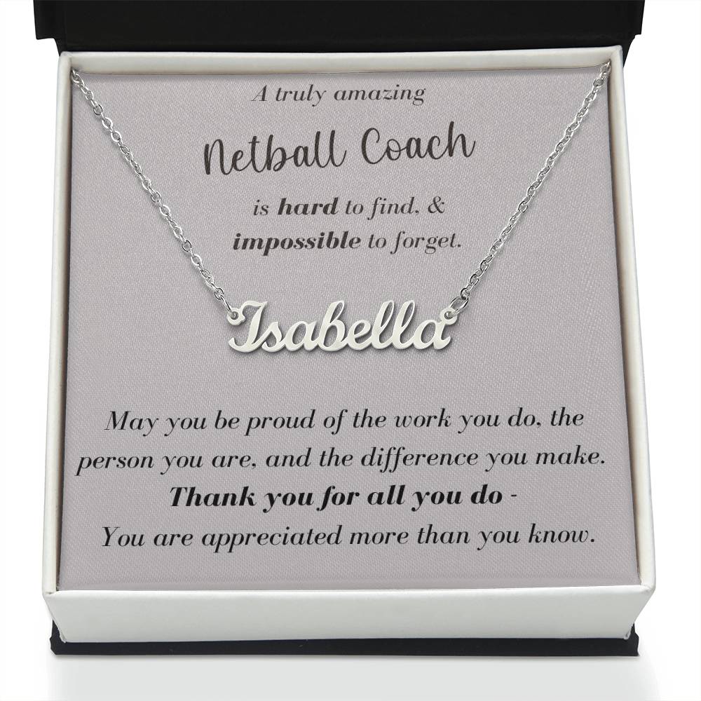 A Truly Amazing Netball Coach - Custom Name Necklace