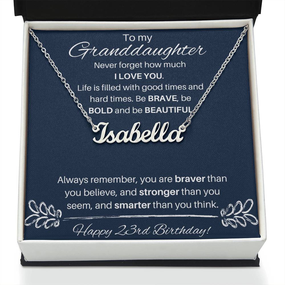 To My Granddaughter On Her 23rd Birthday | Custom Name Necklace