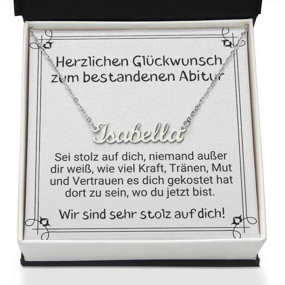 Herzlichen Glückwunsch Zum Bestandenen Abitur - Custom Name Necklace