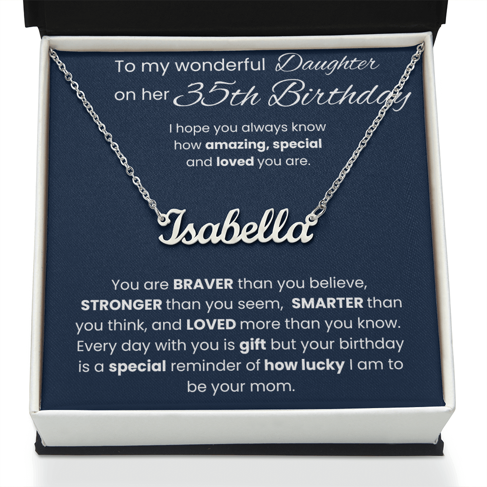 35th Birthday Personalized Gift - Custom Name Necklace