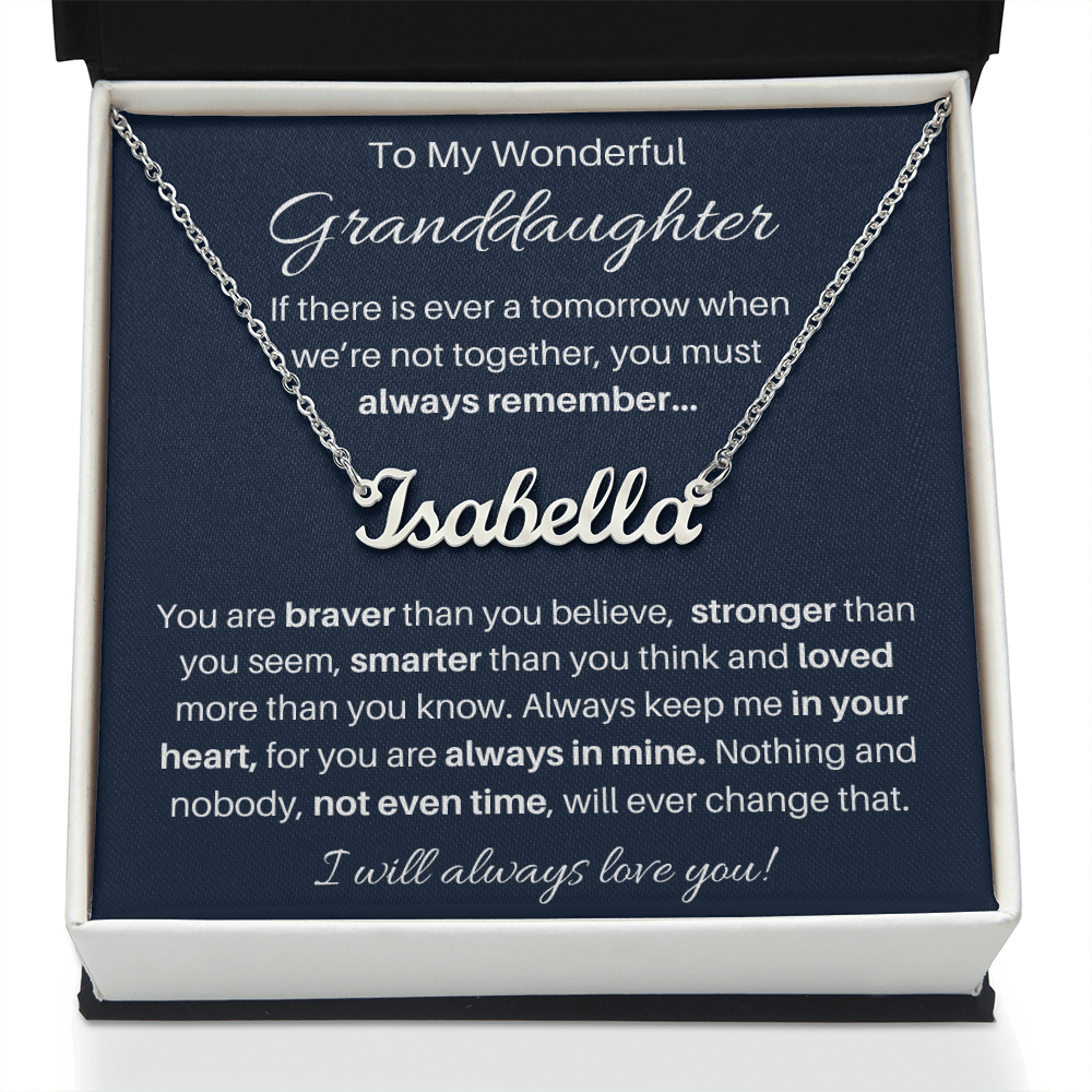 To My Beautiful Granddaughter Name Necklace