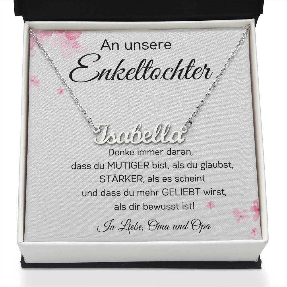 An Unsere Enkeltochter - Als Du Glaubst Stȧlker - Personalisierte Namenskette