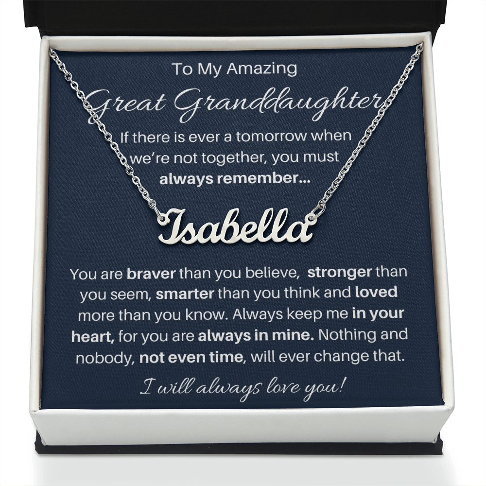 To My Beautiful Great Granddaughter Personalized Name Necklace