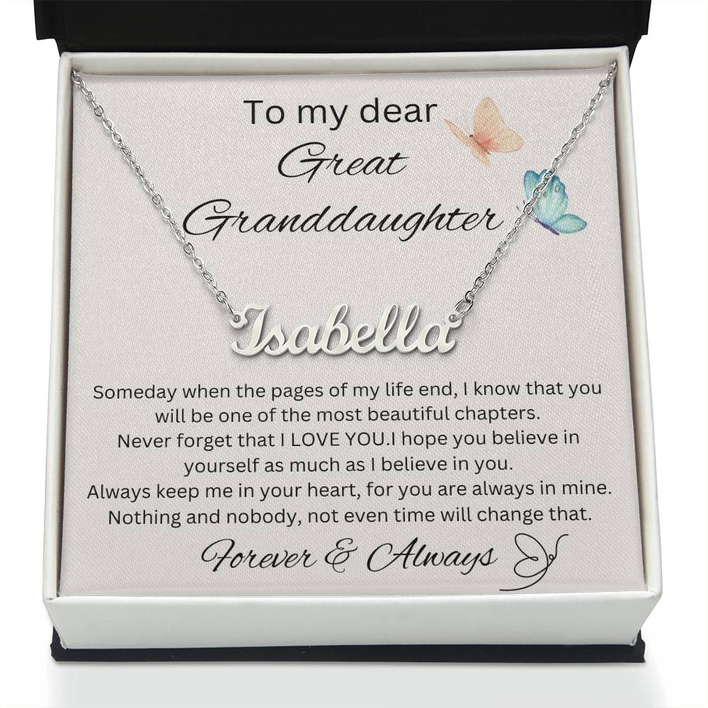 To My Great Granddaughter - Someday - Name Necklace