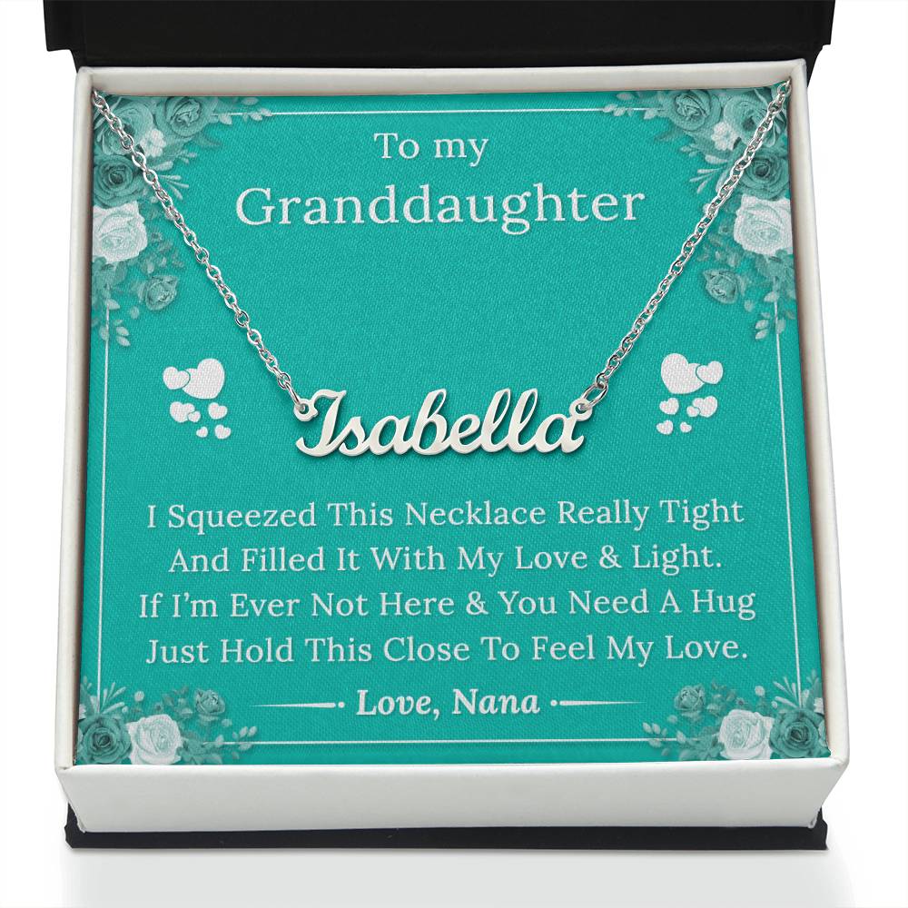 To My Granddaughter - Filled With My Love & Light - Custom Name Necklace