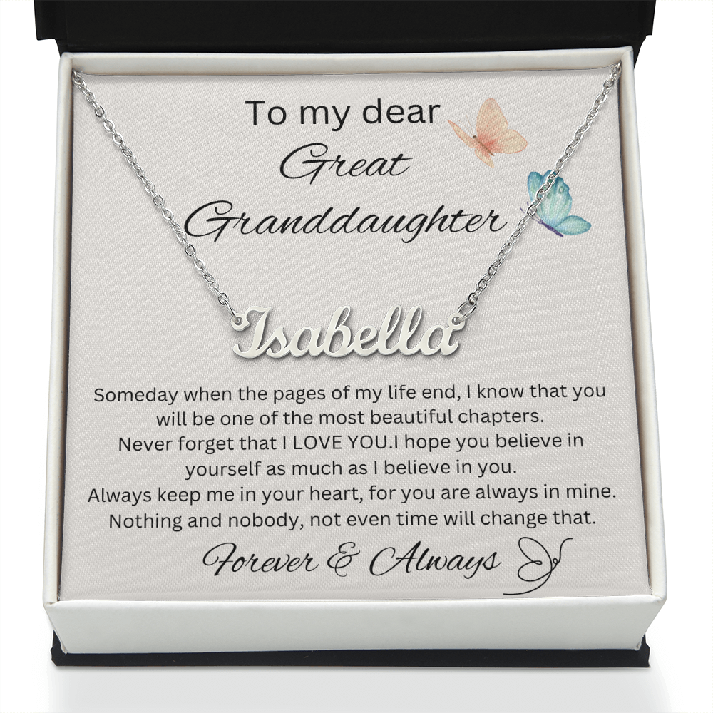 To My Great Granddaughter - Someday - Name Necklace