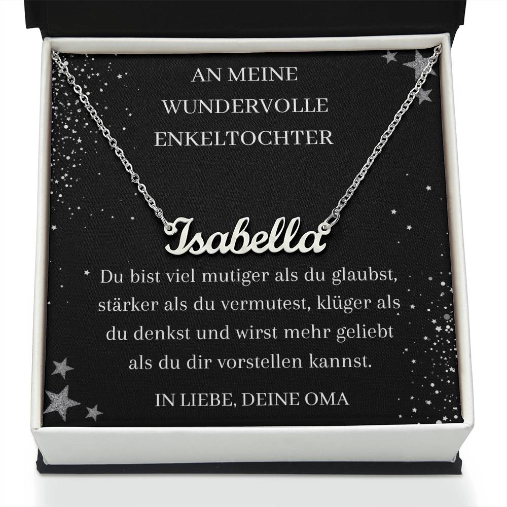An Meine Wundervolle Enkeltochter - Du Bist Stälker Als Du Vermutest - Personalisierte Namenskette