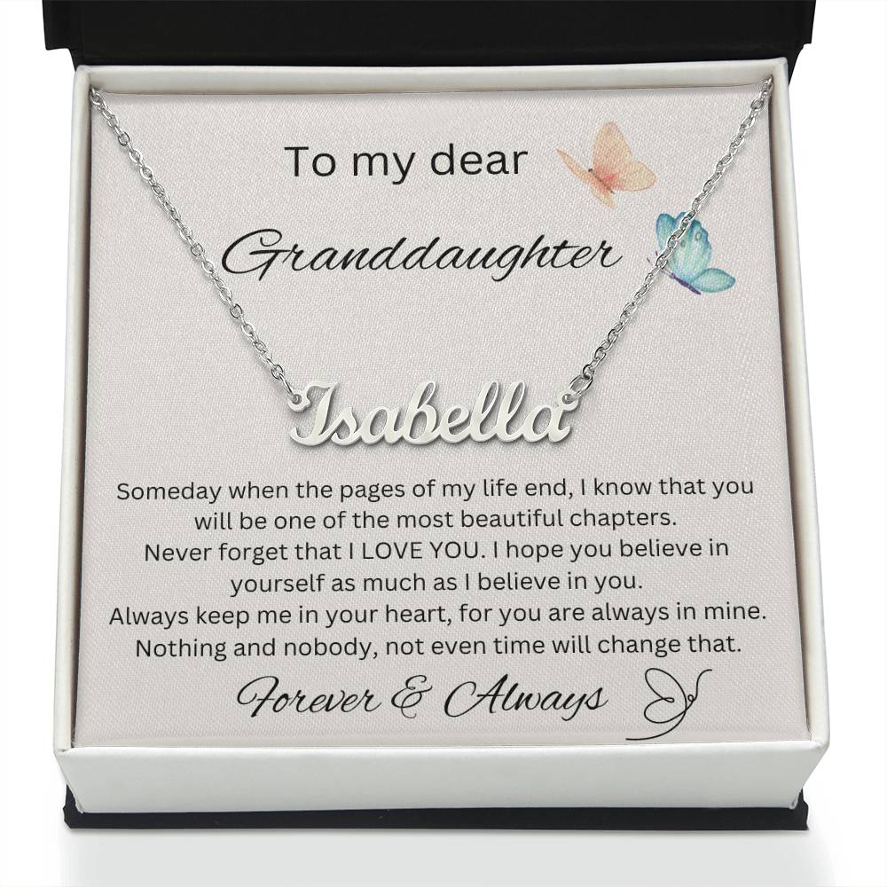 To My Dear Granddaughter - Name Necklace