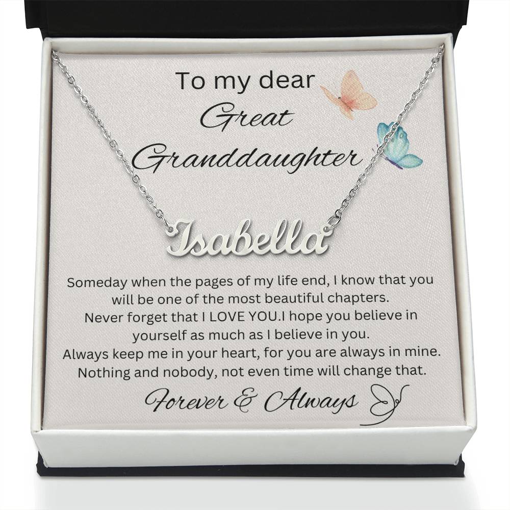 To My Great Granddaughter - Someday - Name Necklace 3