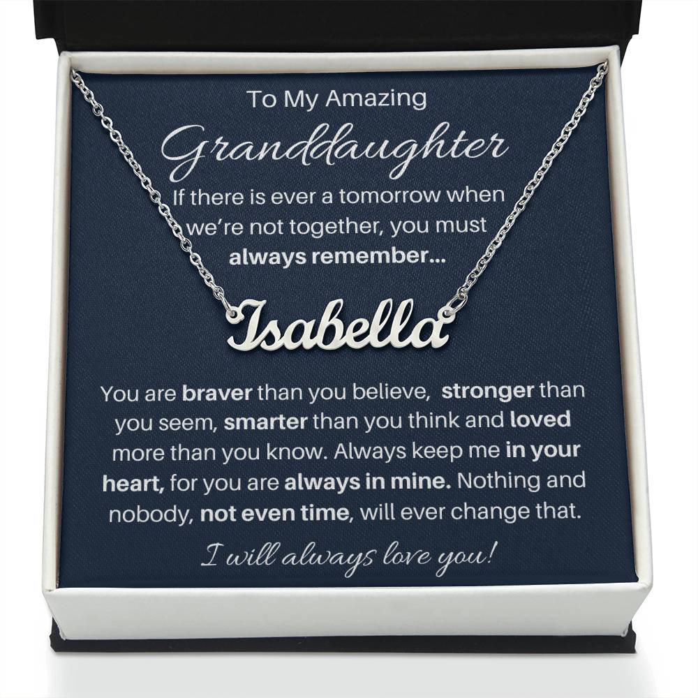 To My Beautiful Granddaughter Custom Name Necklace