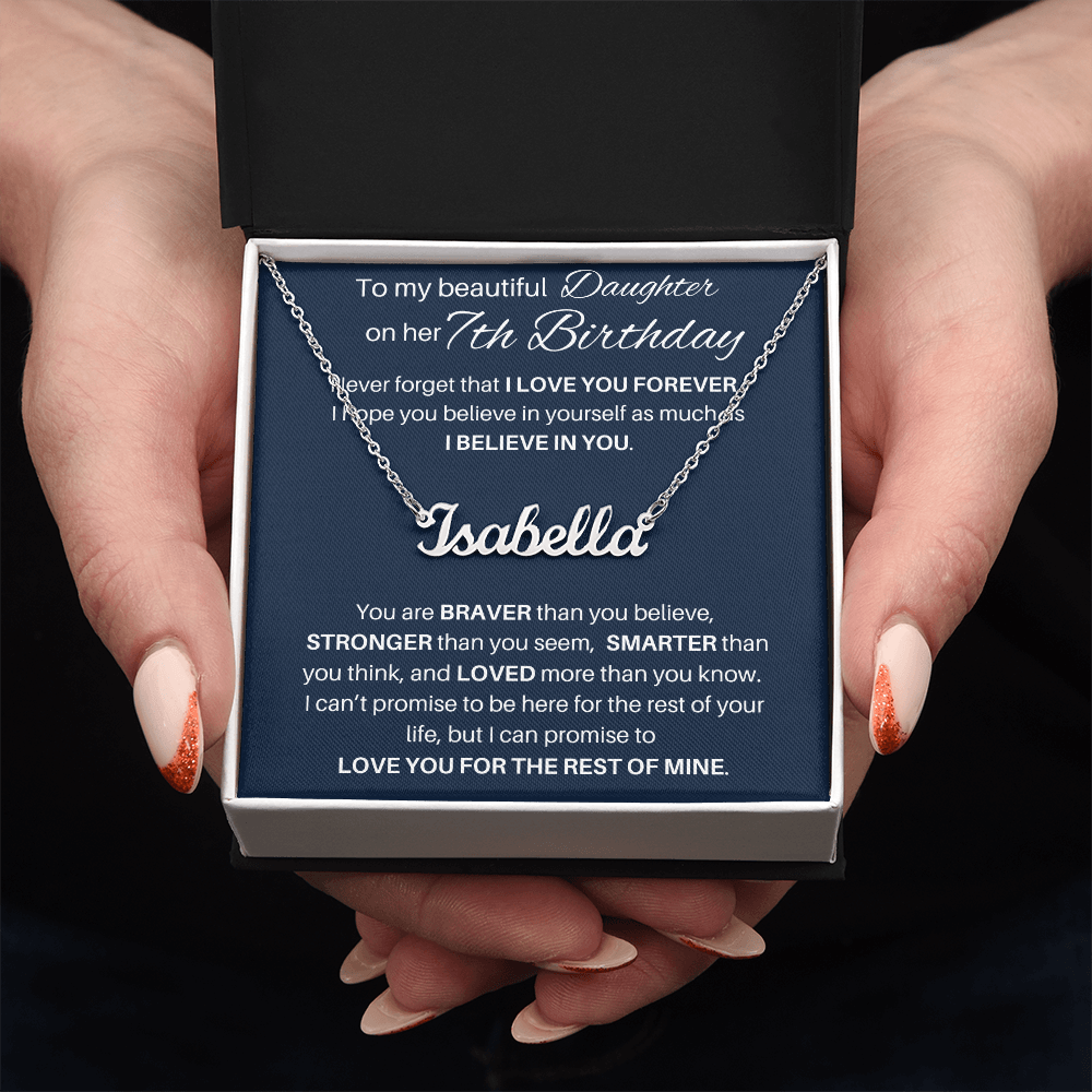 7th Birthday Gift Personalized Name Necklace