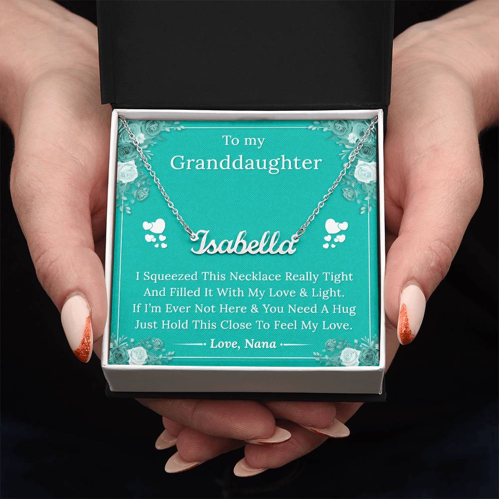 To My Granddaughter - Filled With My Love & Light - Custom Name Necklace