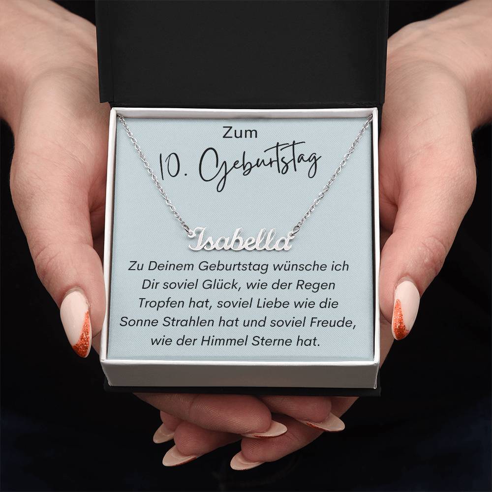Zum 10. Geburtstag Personalisierte Namenskette