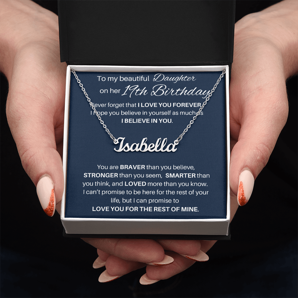 19th Birthday Gift Personalized Name Necklace