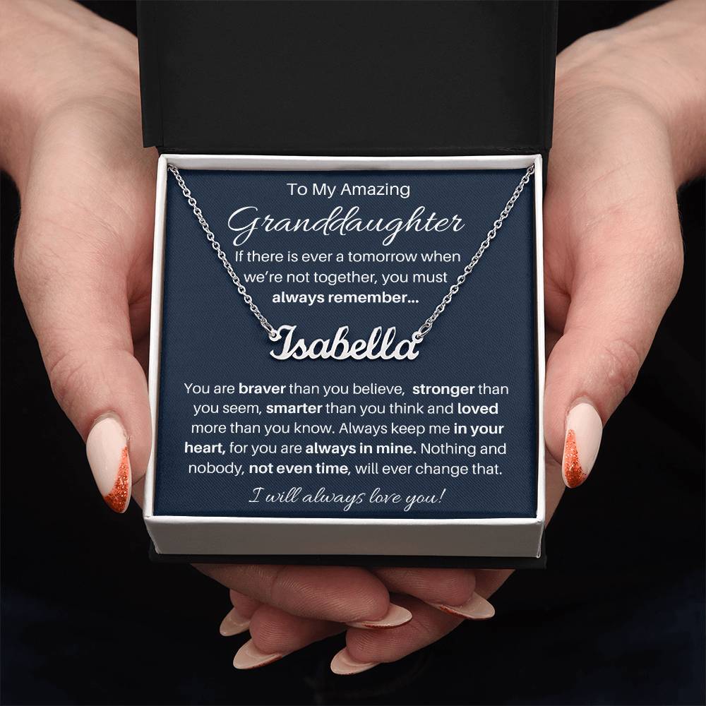 To My Beautiful Granddaughter Custom Name Necklace