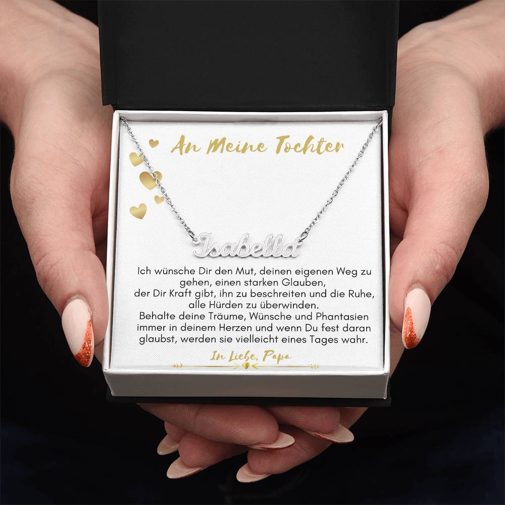 An Meine Tochter –  Behalte Deine Träume – Custom Name Necklace