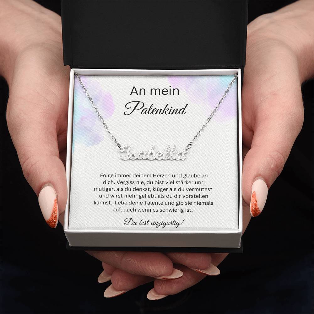 An Mein Patenkind - Du Bist Einzigartig - Custom Name Necklace