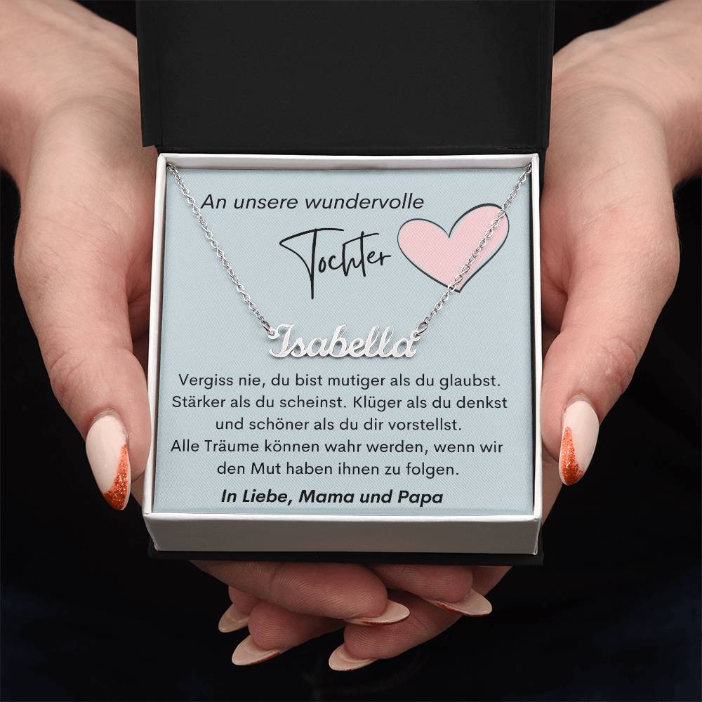 An Unsere Wundervolle Tochter – Alle Träume Können Wahr Werden – Custom Name Necklace