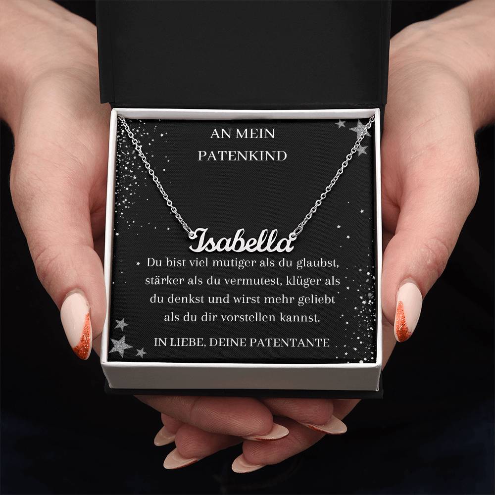 An Mein Patenkind - Du Bist Stälker Als Du Vermutest - Custom Name Necklace