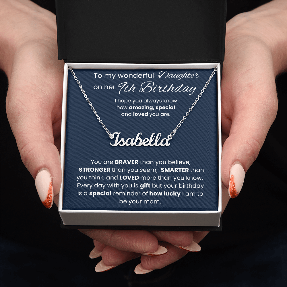 9th Birthday Personalized Gift - Custom Name Necklace