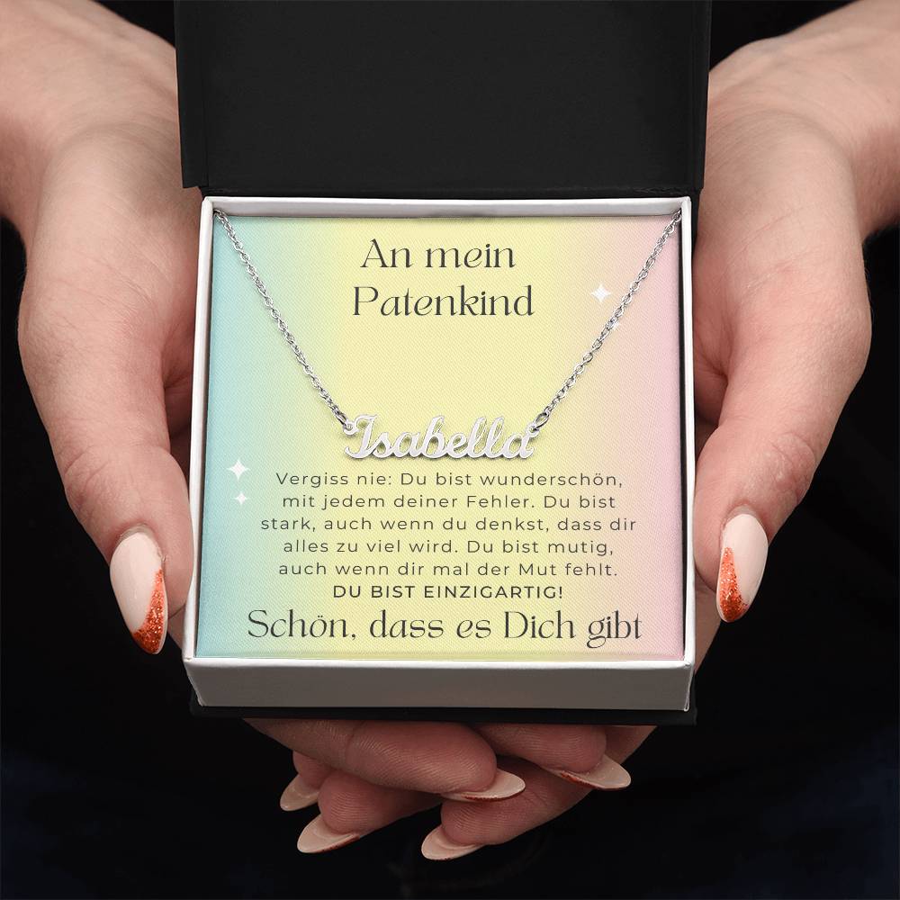 An Mein Patenkind - Du Bist Mutig - Custom Name Necklace