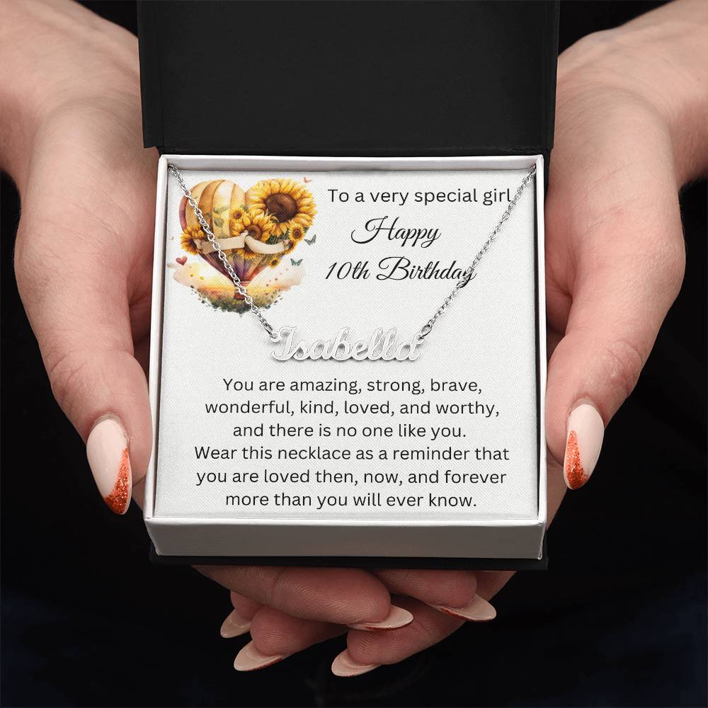 10th Birthday Gift - Custom Name Necklace