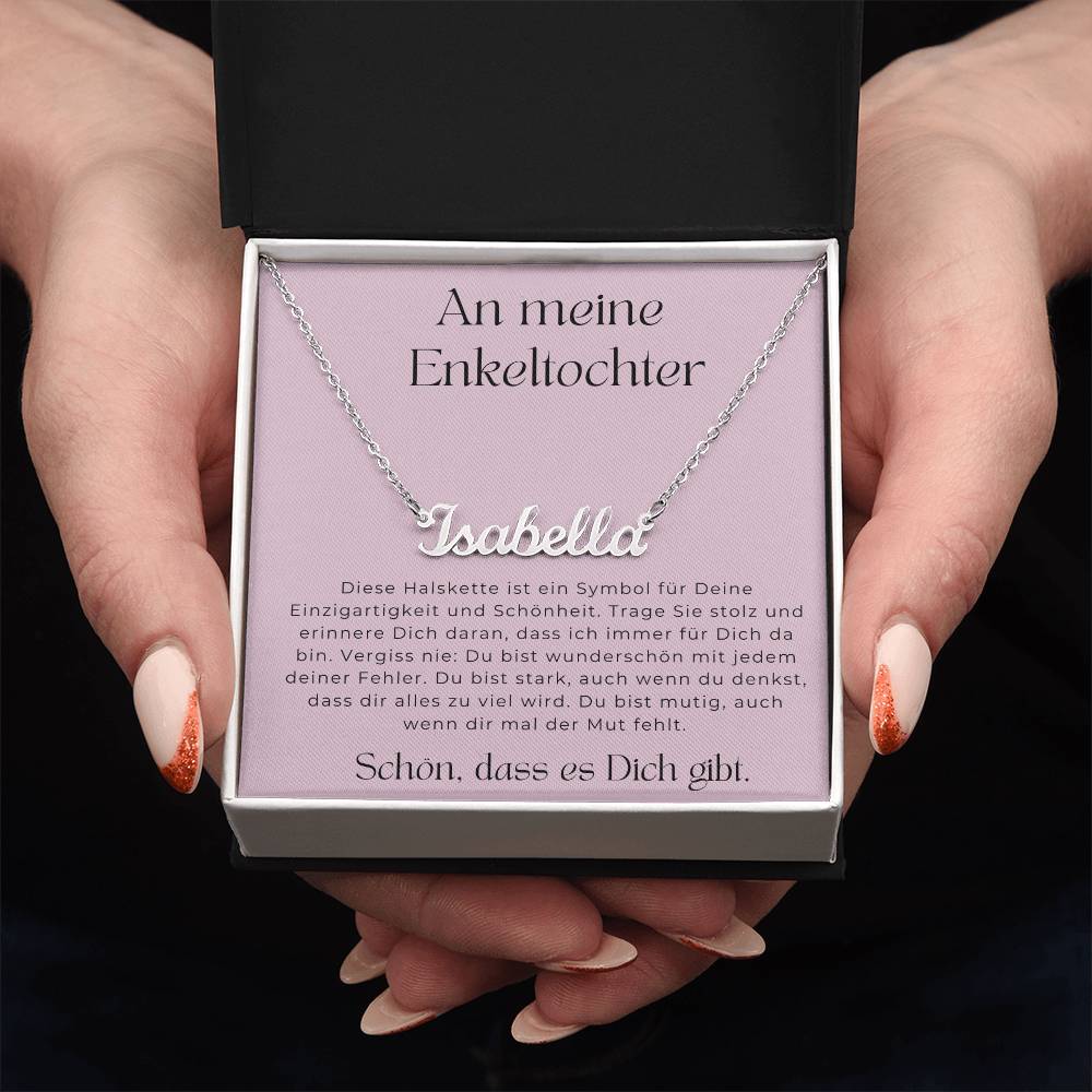 An Meine Enkeltochter - Du Bist Wunderschön - Personalisierte Namenskette