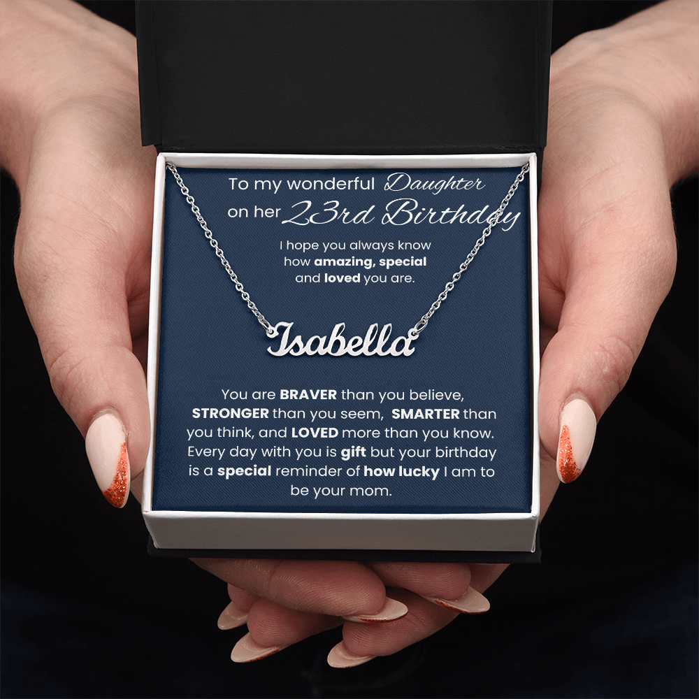 23rd Birthday Personalized Gift - Custom Name Necklace