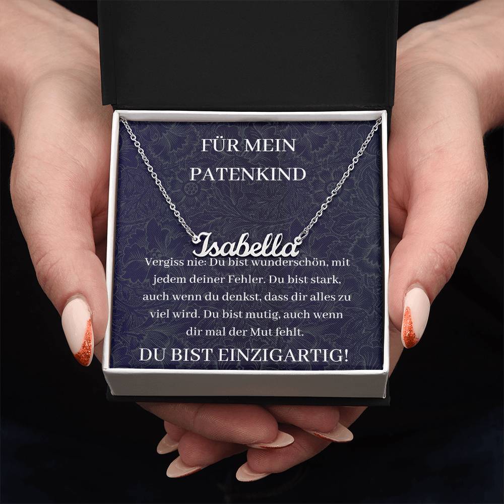 Für Mien Patenkind 2 - Du Bist Wunderschön Mit Jedem Deiner Fehler - Custom Name Necklace