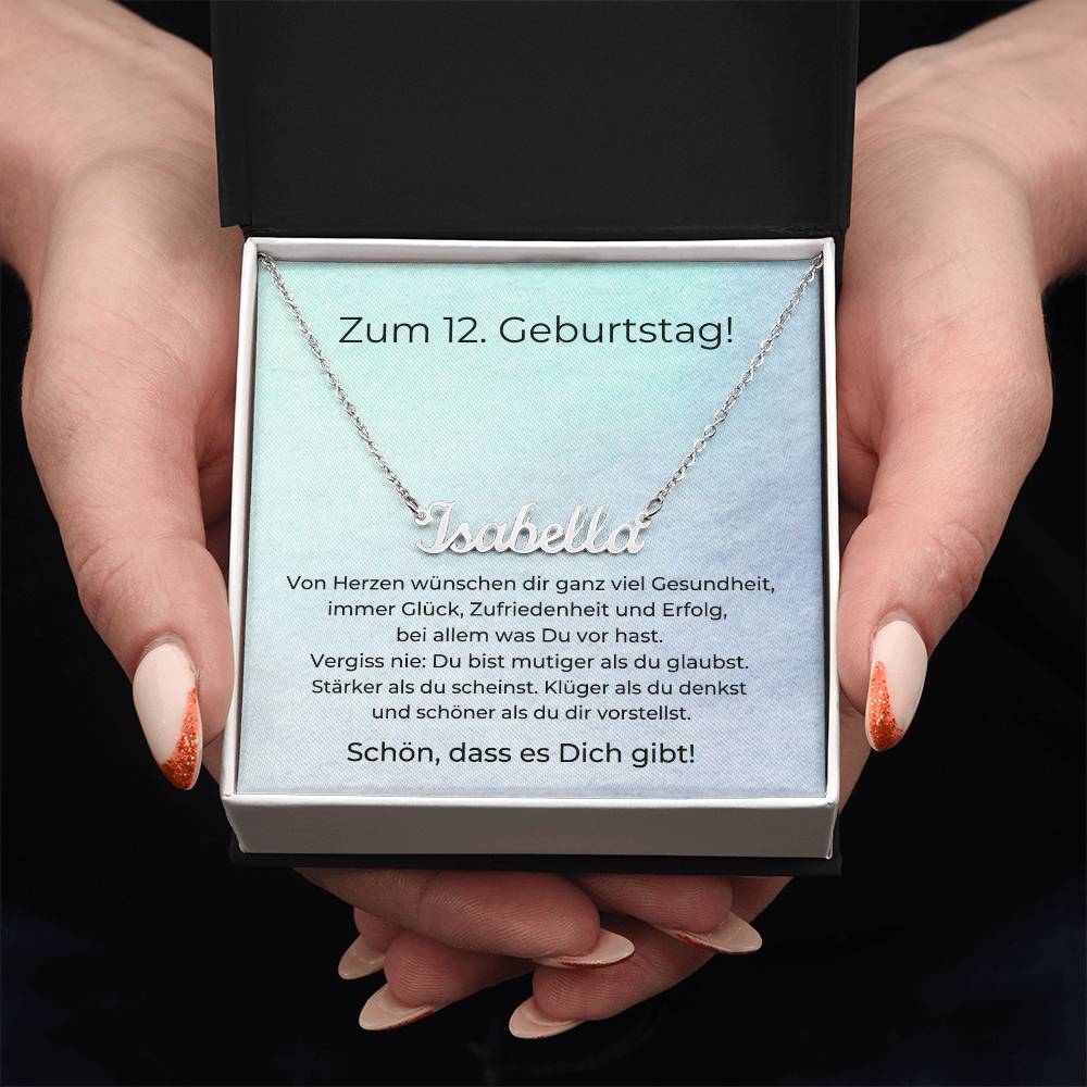 Zum 12. Geburtstag Personalisierte Namenskette