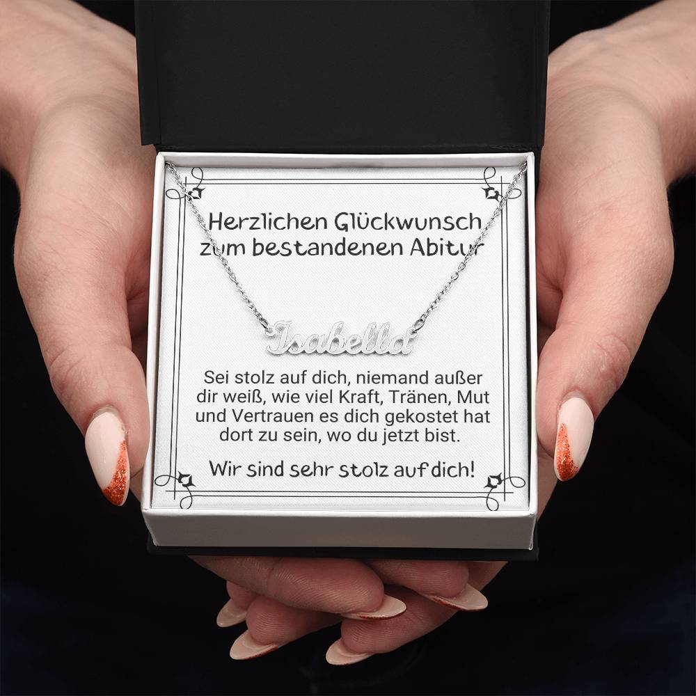 Herzlichen Glückwunsch Zum Bestandenen Abitur - Custom Name Necklace