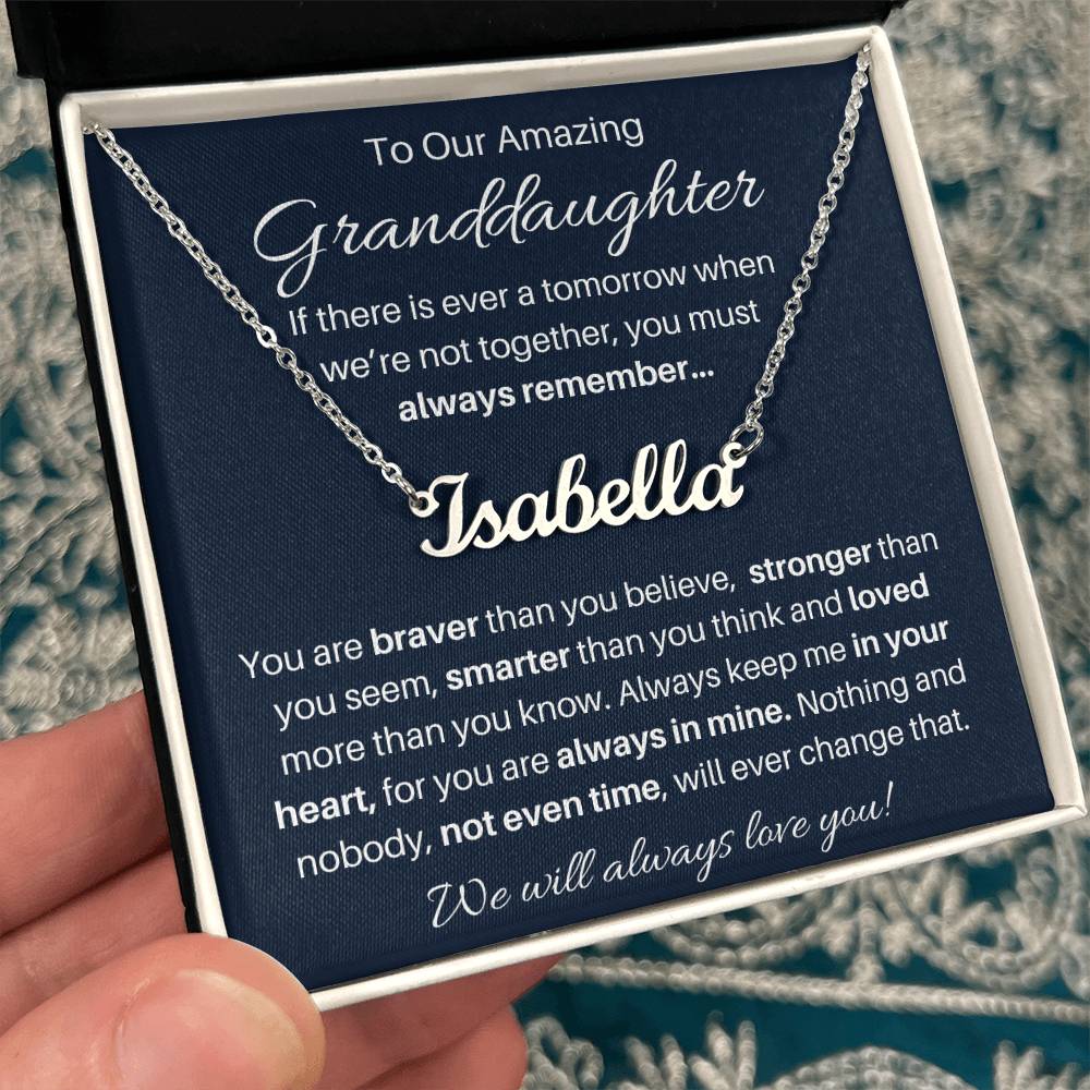 Personalized Granddaughter Keepsake Name Necklace