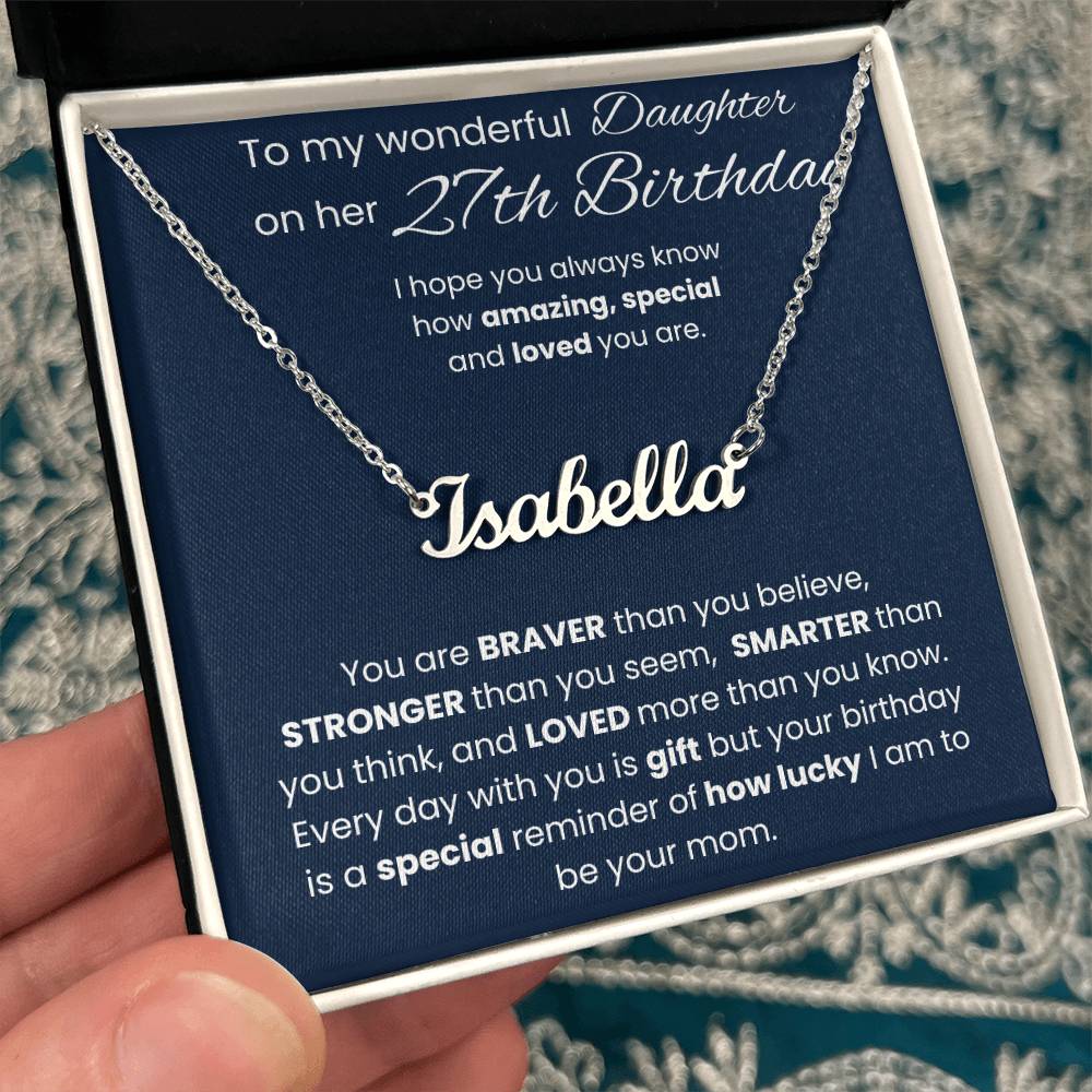 27th Birthday Personalized Gift - Custom Name Necklace
