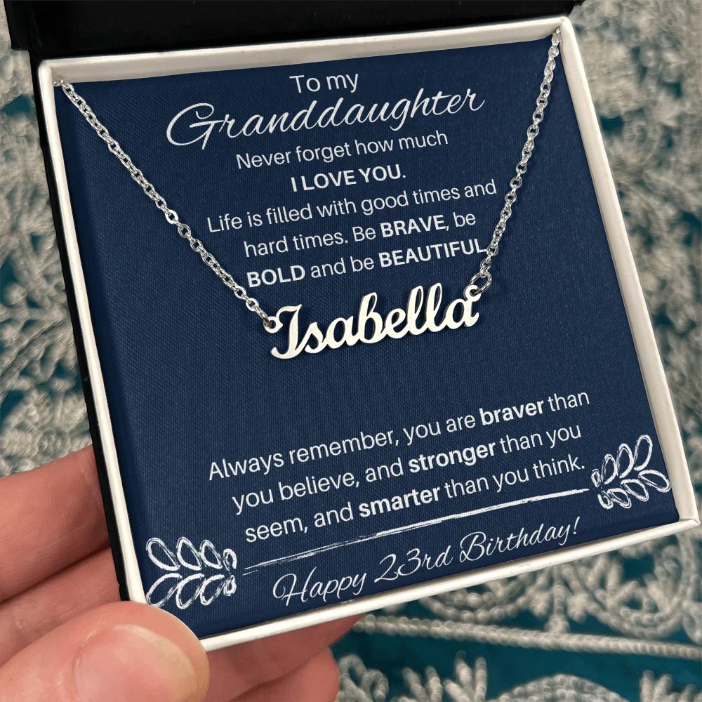To My Granddaughter On Her 23rd Birthday | Custom Name Necklace