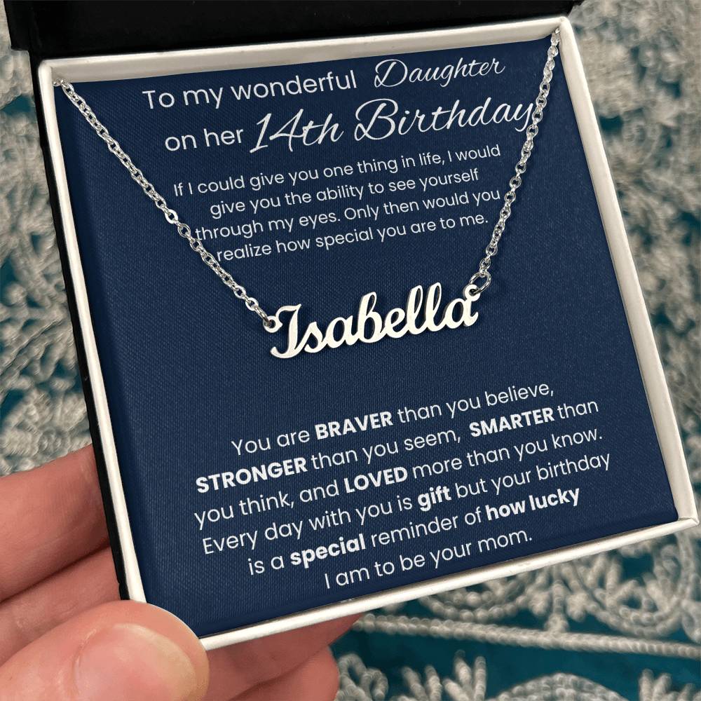 14th Birthday Necklace Gift - Custom Name Necklace
