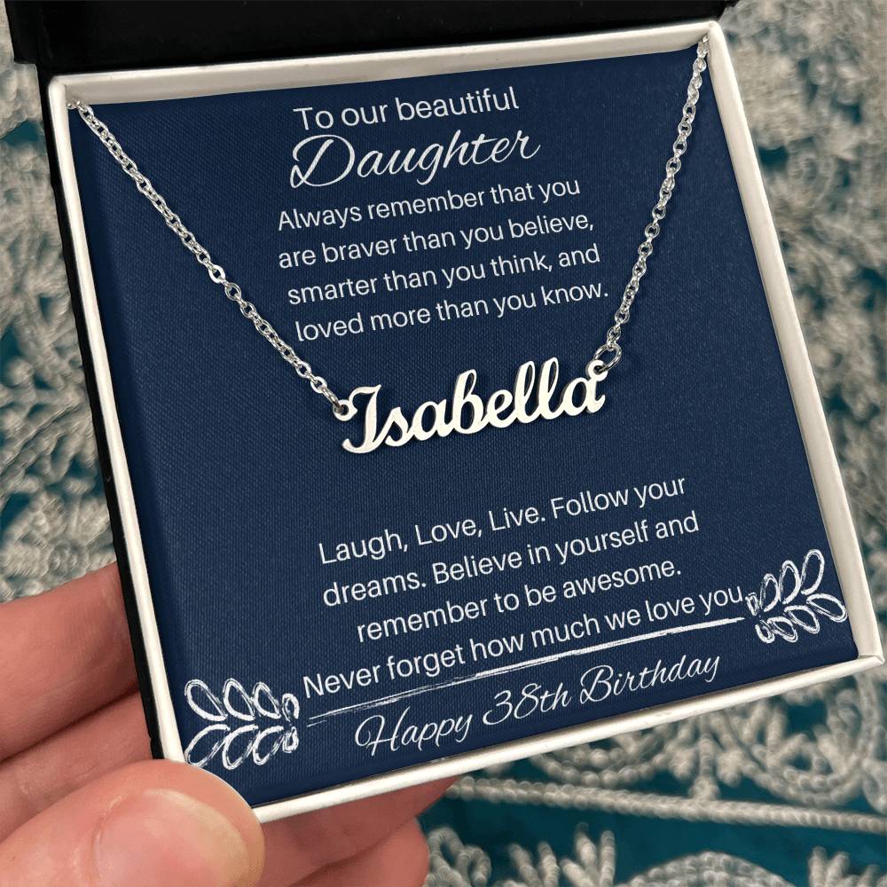 Daughter Personalized Name Necklace 38th Birthday