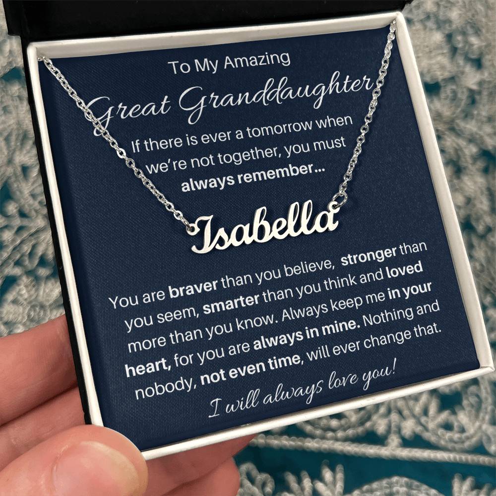 To My Beautiful Great Granddaughter Personalized Name Necklace