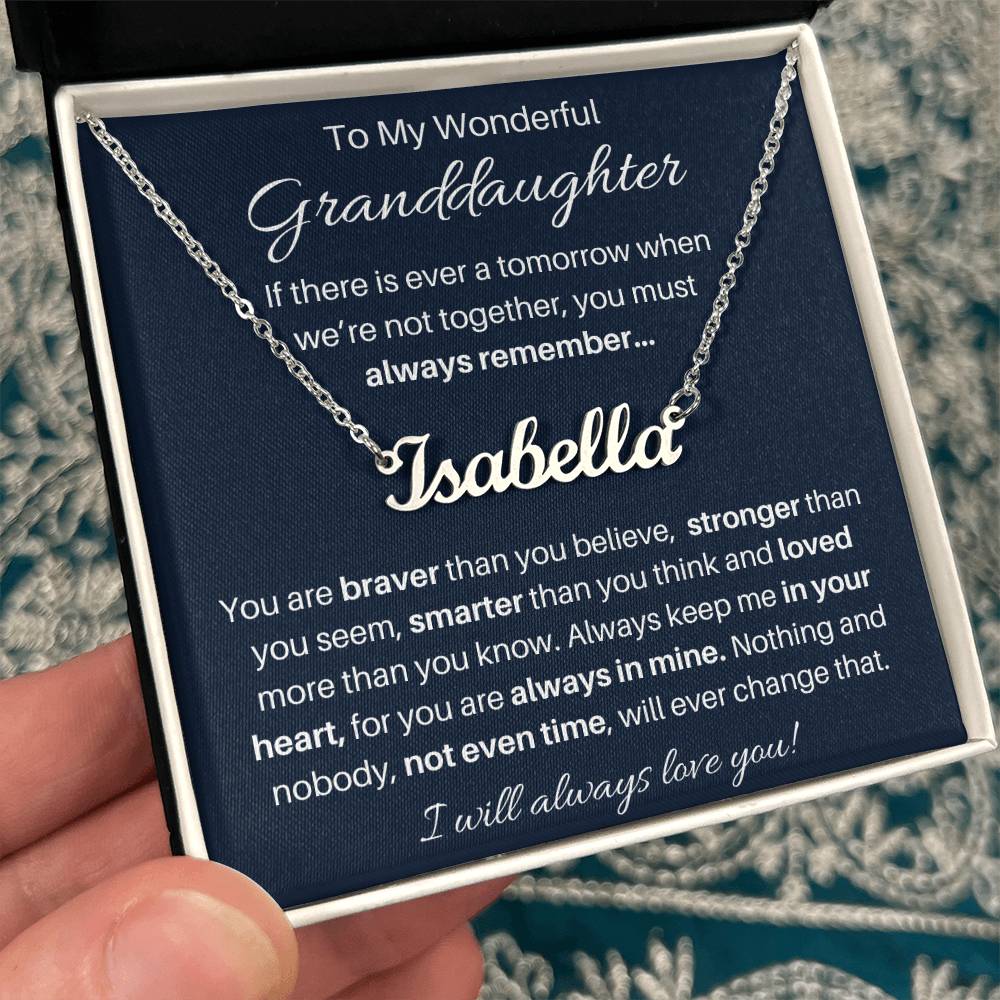 To My Beautiful Granddaughter Name Necklace
