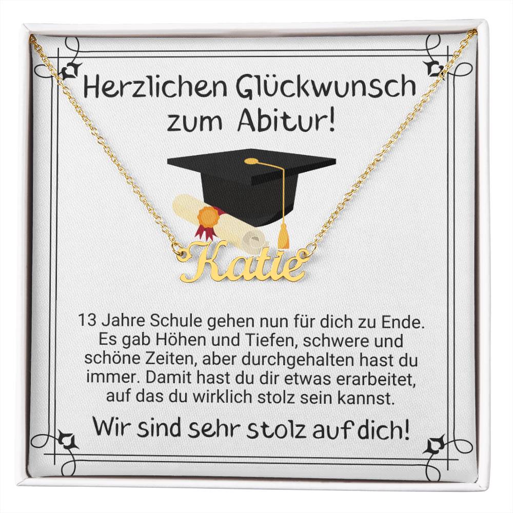 Herzlichen Glückwunsch Zum Abitur - Custom Name Necklace