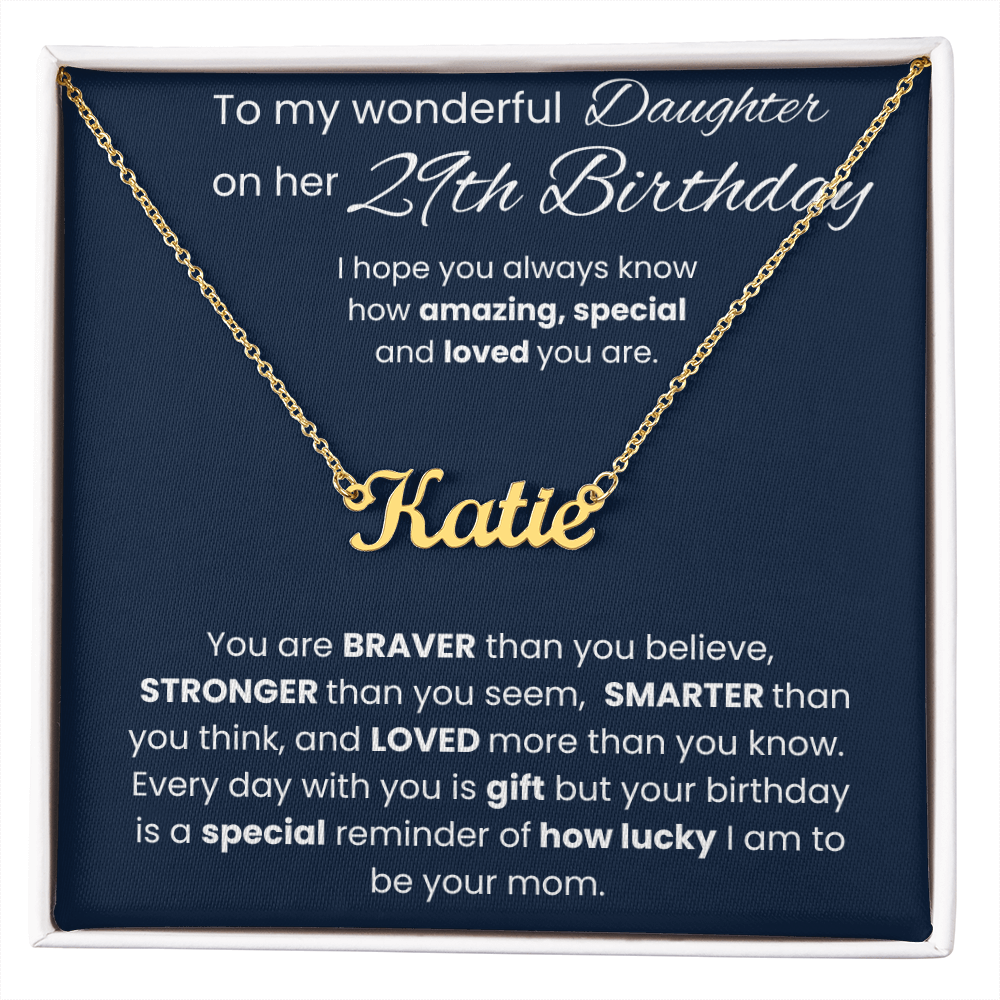 29th Birthday Personalized Gift - Custom Name Necklace