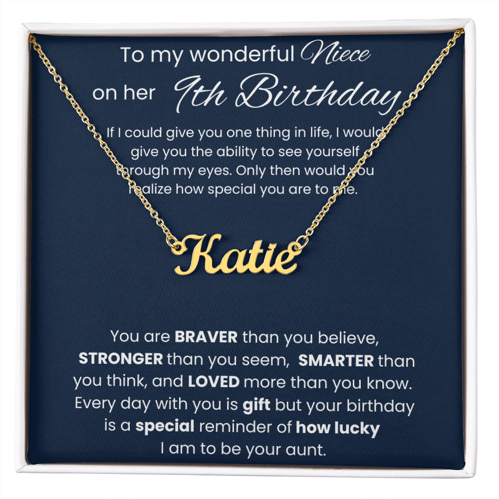9th Birthday Custom Name Necklace for Niece