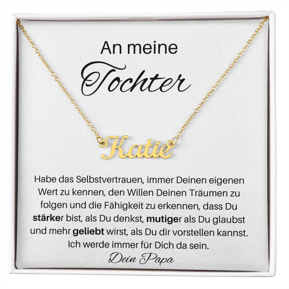 An Meine Tochter - Habe Das Selbstvertrauen - Personalisierte Namens Kette