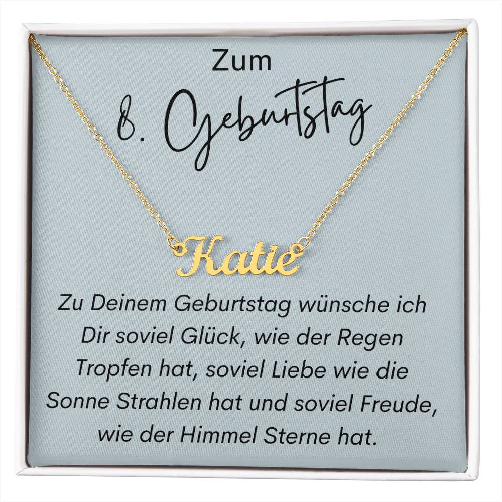 Zum 8. Geburtstag Personalisierte Namenskette