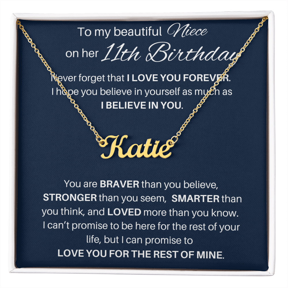 Name Necklace 11th Birthday Gift For Niece