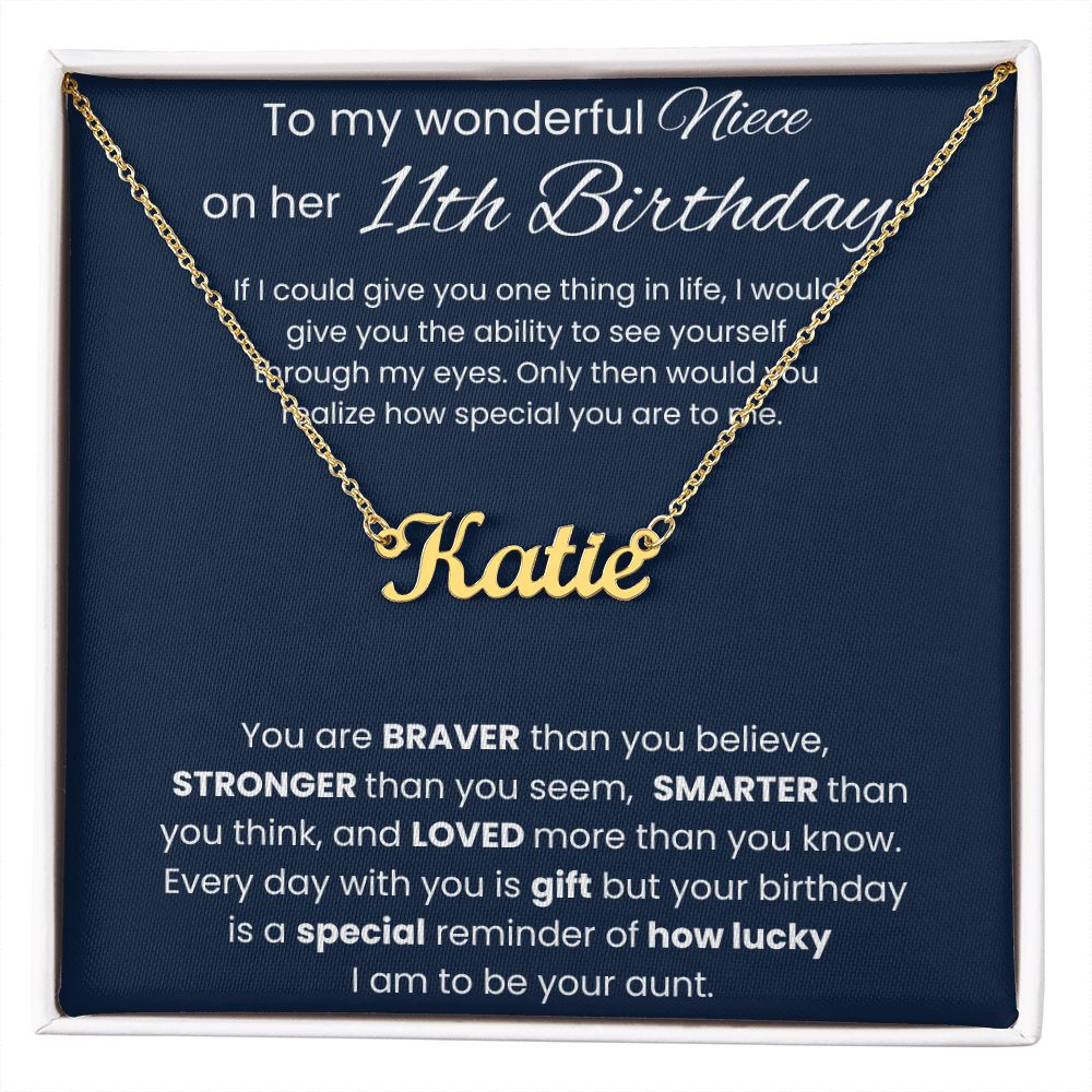 11th Birthday Custom Name Necklace for Niece