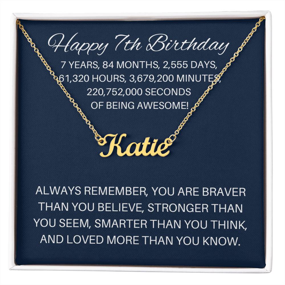 Personalized 7th Birthday Gift - Custom Name Necklace